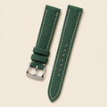 Green Suede Leather Watch Strap leather watch strap, flat lay