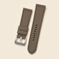 Green Taupe Canvas Watch Strap leather watch strap, flat lay