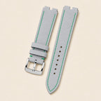 Grey & Green Epsom Leather Watch Strap leather watch strap, flat lay