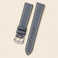 Grey Babele Leather Watch Strap leather watch strap, flat lay