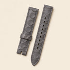 Grey Python Leather Watch Strap leather watch strap, flat lay