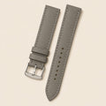 Grey Saffiano Leather Watch Strap leather watch strap, flat lay