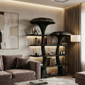 Mushroom Tree Branch Floating Bookshelf in Natural Wood in Black finish