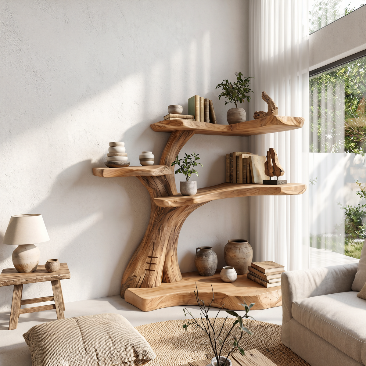Rustic Corner Tree Branch Bookshelf for Kids Room and Nursery - view 3