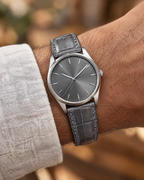 Patina Gray Alligator Leather Watch Strap – Handstitched
