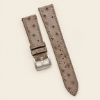 Taupe Smooth Ostrich Leather Watch Strap – Handstitched