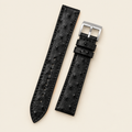 Black Ostrich Leather Watch Strap – Handstitched