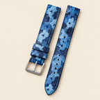 Sky Blue Navy Camo Ostrich Leather Watch Strap – Handstitched