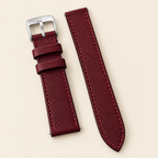 Navy Red Epsom Leather Watch Strap – Handstitched