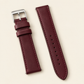 Burgundy Swift Leather Watch Strap – Handstitched