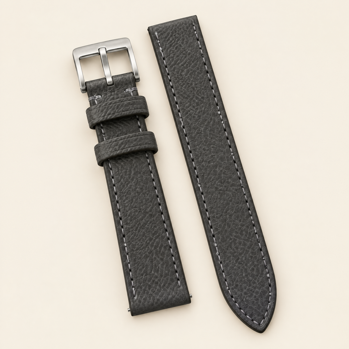 Charcoal Gray Babele Leather Watch Strap – Handstitched