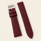 Burgundy Togo Leather Watch Strap – Handstitched