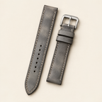 Stone Gray Hand-Dyed Patina Leather Watch Strap – Handstitched