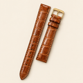 Patina Golden Cognac Alligator Leather Watch Strap – Handstitched