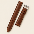 Patina Antique Cognac Beaver Tail Leather Watch Strap – Handstitched