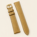 Gold Epsom Leather Watch Strap – Handstitched