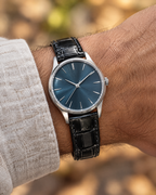 Black Round Scale Alligator Leather Watch Strap – Handstitched