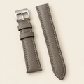 Stone Gray Togo Leather Watch Strap – Handstitched, Padded