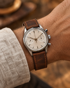 Vintage Brown Waxed Pull-Up Leather Watch Strap – Handstitched