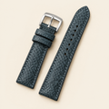 Blue Gray Nubuck Ostrich Leg Leather Watch Strap – Handstitched