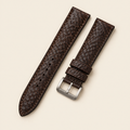 Dark Brown Ostrich Leg Leather Watch Strap – Handstitched