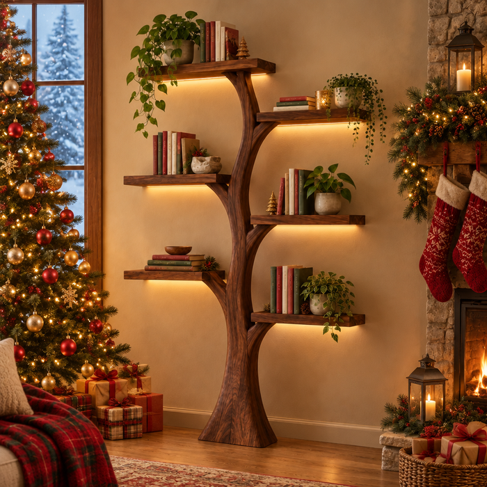 Rowan Tree Bookshelf with Light