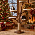Rowan Tree Cat Tower in a Christmas living room