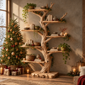 Tidewood Freestanding Tree Bookshelf in a Christmas living room