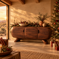 Mojave Sculpted Sideboard in a Christmas living room
