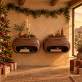 Mojave Pebble Nightstands, Set of 2 in a Christmas living room