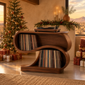 Mojave Wave Record Stand in a Christmas living room