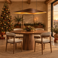 Mojave Sculpted Wave Pendant Light in a Christmas living room
