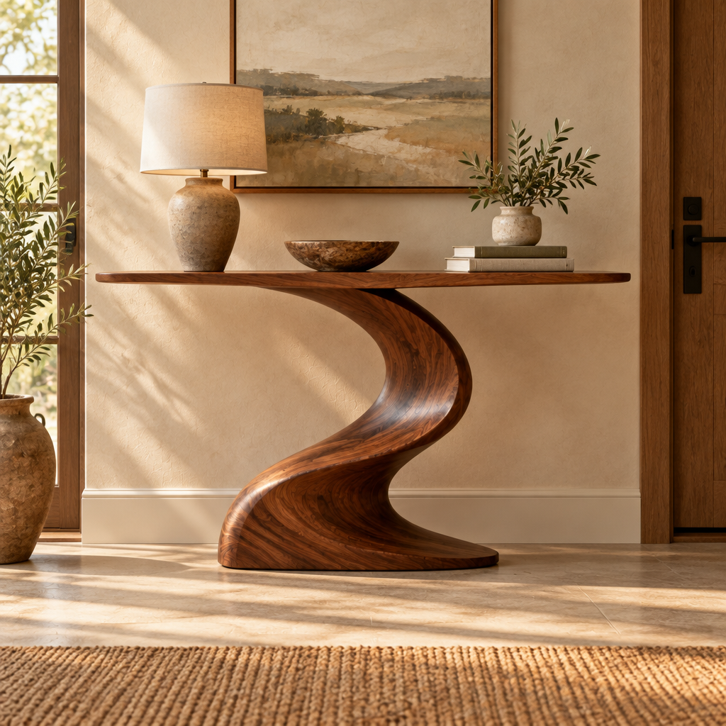 Mojave S-Curve Console Table in use