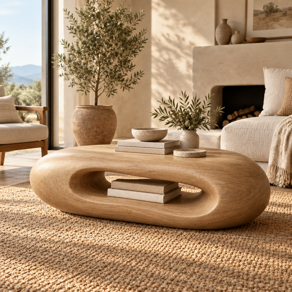Mojave Pebble Coffee Table in Natural Oak finish