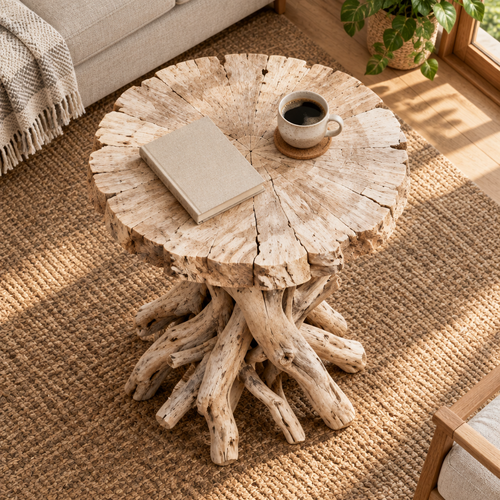 Tidewood Driftwood Root Side Table in use