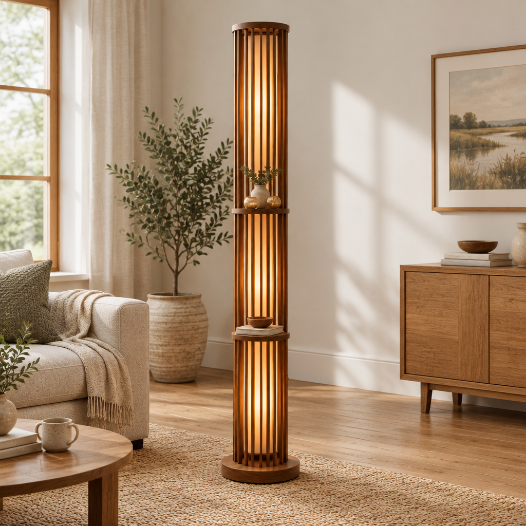 Halden Slatted Floor Lamp side view