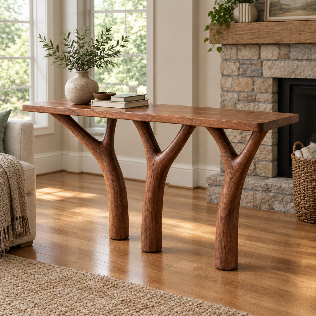 Rowan Branch Console Table in a living room