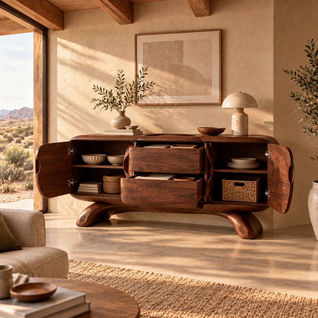 Mojave Sculpted Sideboard in use