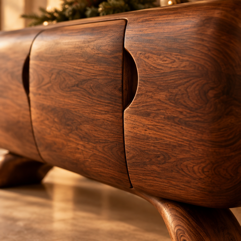 Mojave Sculpted Sideboard wood grain and joinery close-up