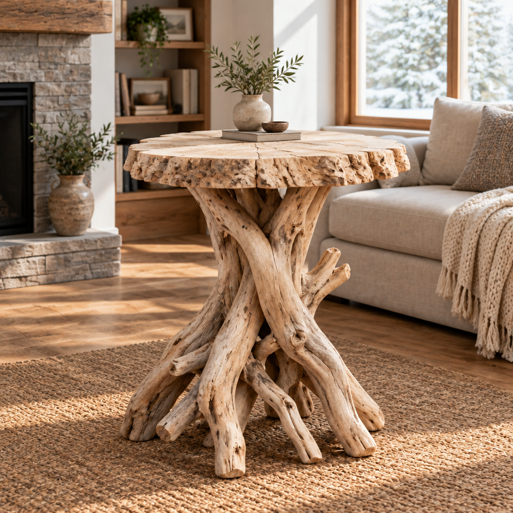 Tidewood Driftwood Root Side Table side view