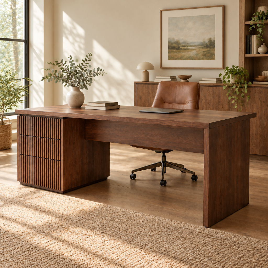 Halden Executive Desk in a living room