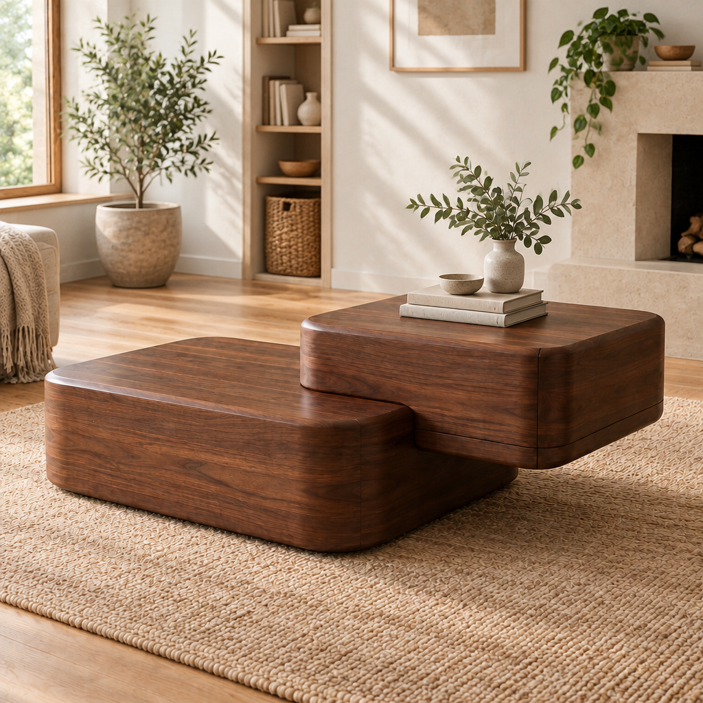 Mesa Split-Block Coffee Table in a living room