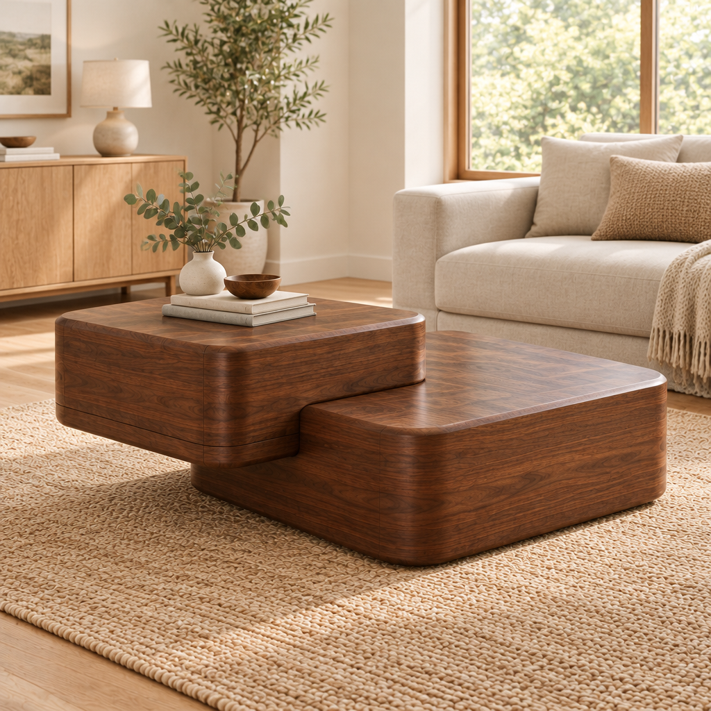 Mesa Split-Block Coffee Table side view