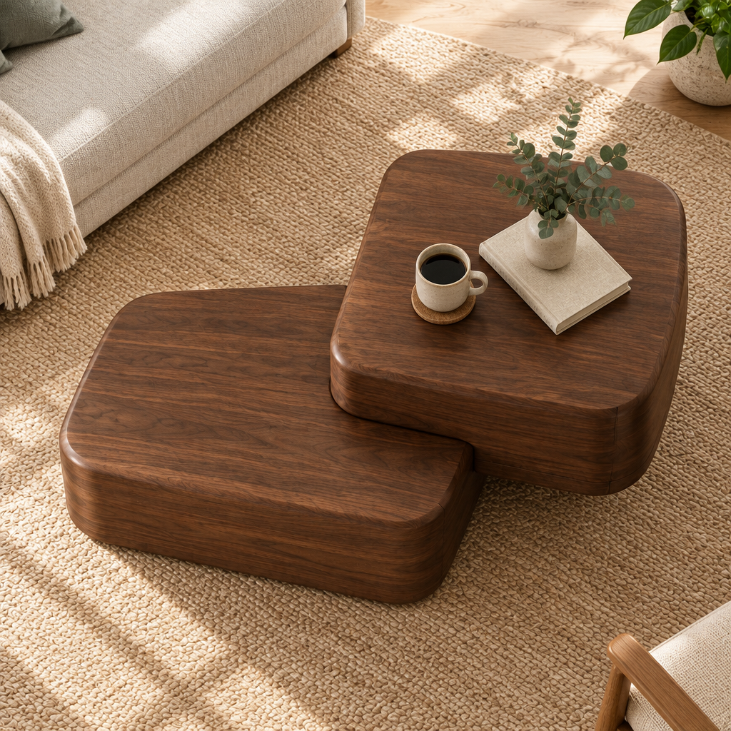 Mesa Split-Block Coffee Table in use