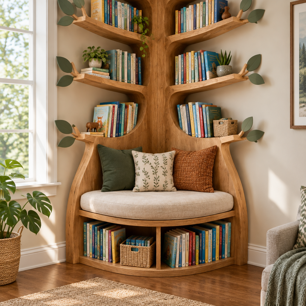 Rowan Kids Tree Reading Nook in use