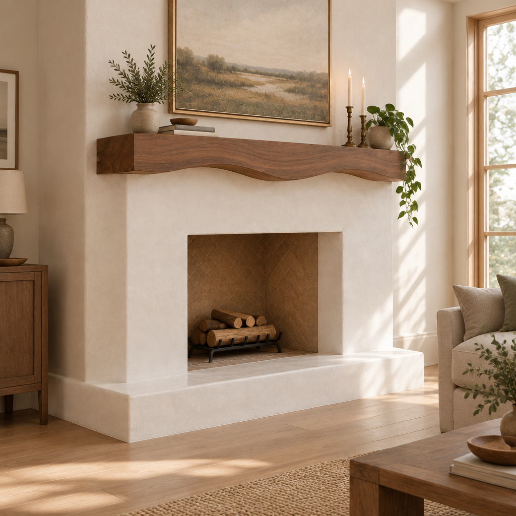 Mesa Carved Fireplace Mantel side view