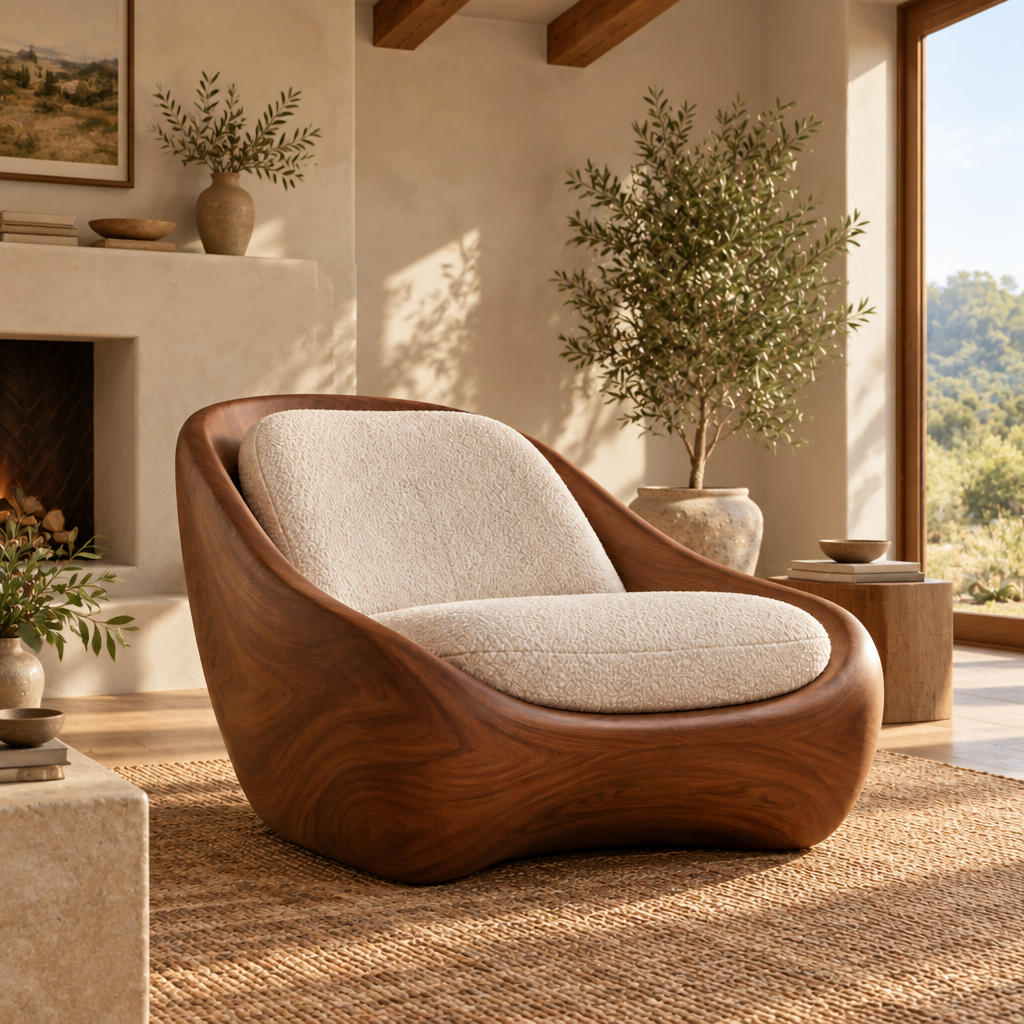 Mojave Sculpted Lounge Chair in a living room