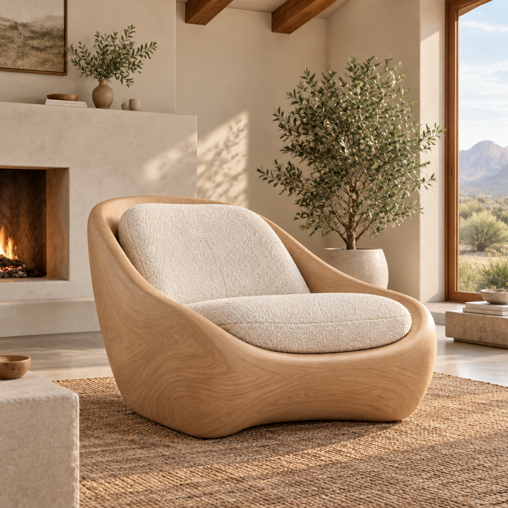 Mojave Sculpted Lounge Chair in Natural Oak finish