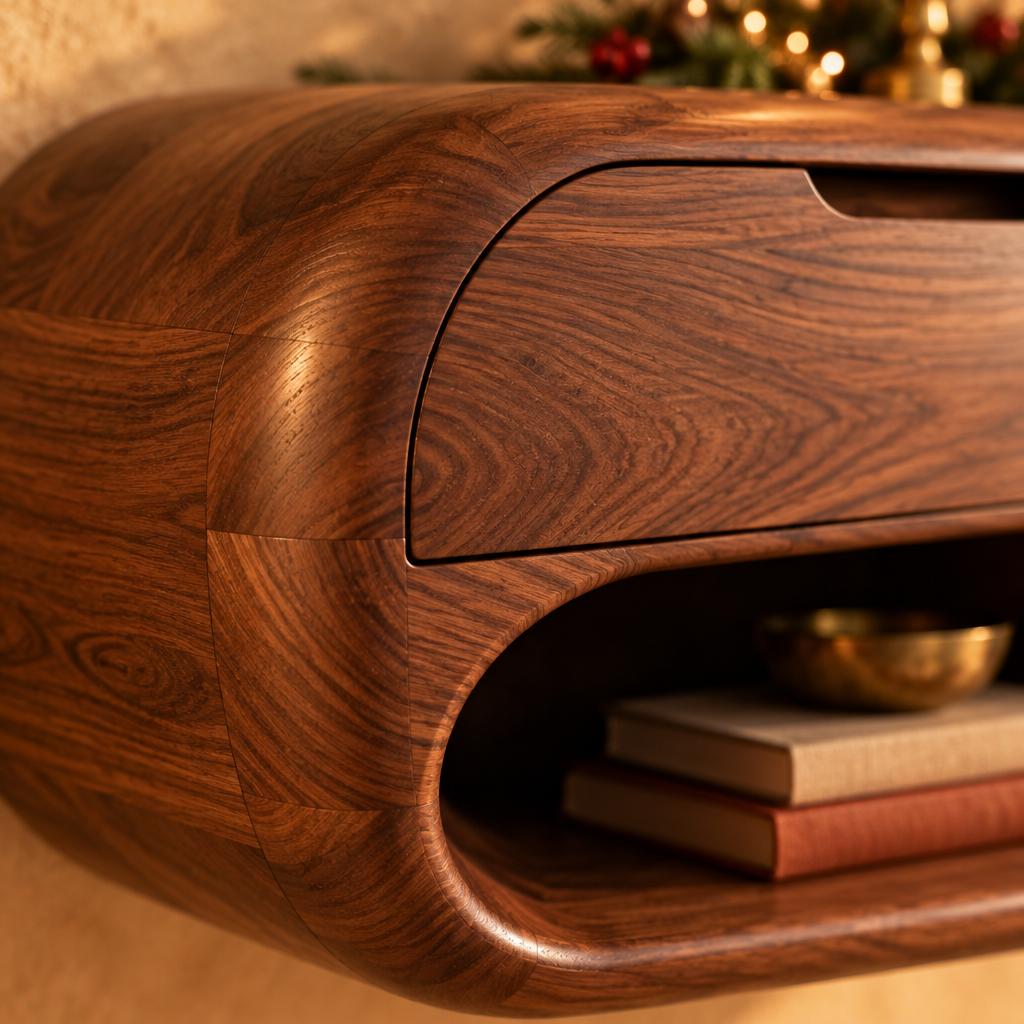Mojave Pebble Nightstands, Set of 2 wood grain and joinery close-up