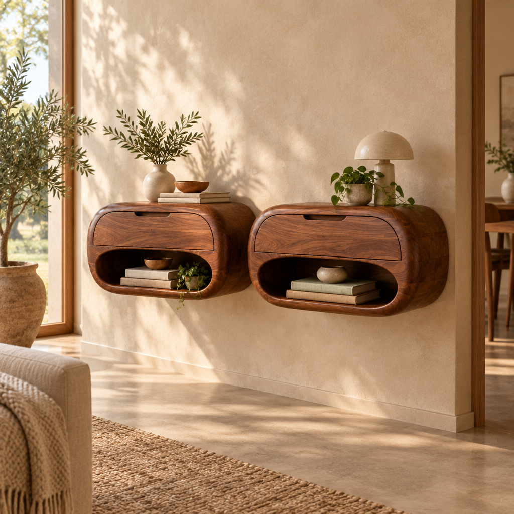 Mojave Pebble Nightstands, Set of 2 side view